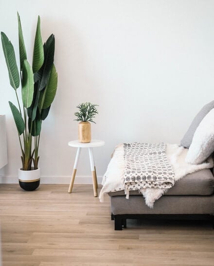 Couch and side table